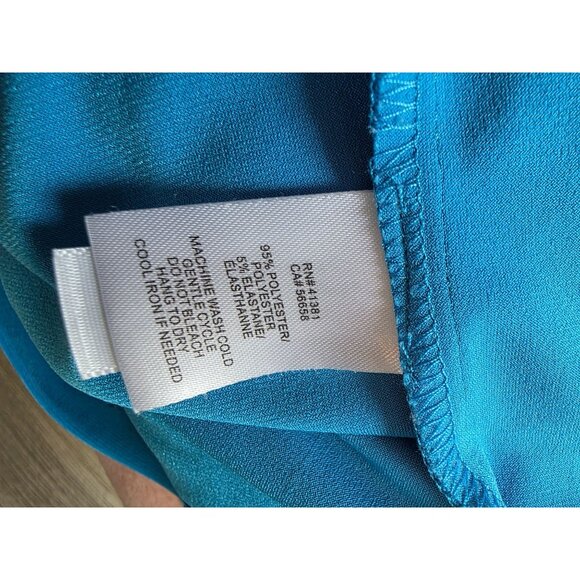 Lauren Ralph Lauren Blue Sleeveless Ruched Dress Size 10 - Picture 6 of 8